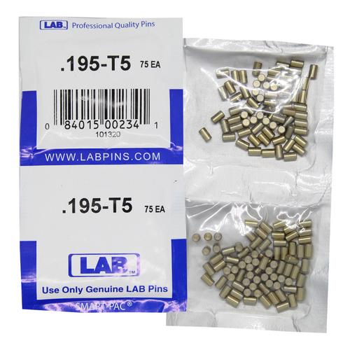 LAB 5195T-SP .195 Top Pin, Color-Coded Brass Alloy, .115 Dia, Crown .005, Smart Pack 150 Pins