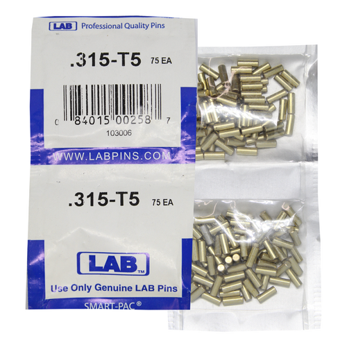 LAB 5315T-SP .315 Color-Coded Brass Alloy Top Pin, .115 Dia, Crown .005, Smart Pack 150 Pins