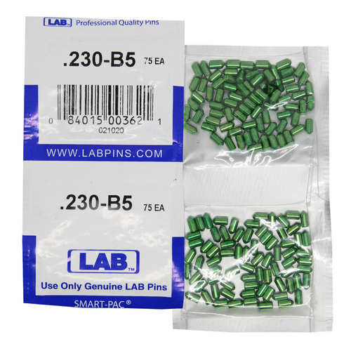 LAB 5230B-SP .230 Color-Coded Brass Bottom Pin, .115 Dia, Crown .005, Smart Pack 150 Pins
