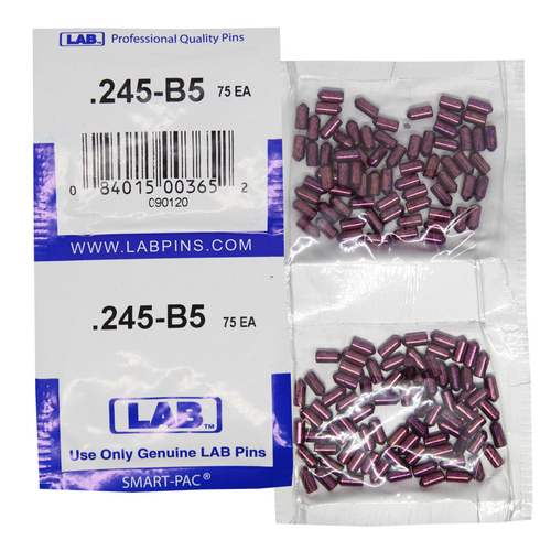 LAB 5245B-SP .245 Brass Bottom Pin, Color-Coded, .115 Dia, Crown .005, Smart Pack 150 Pins