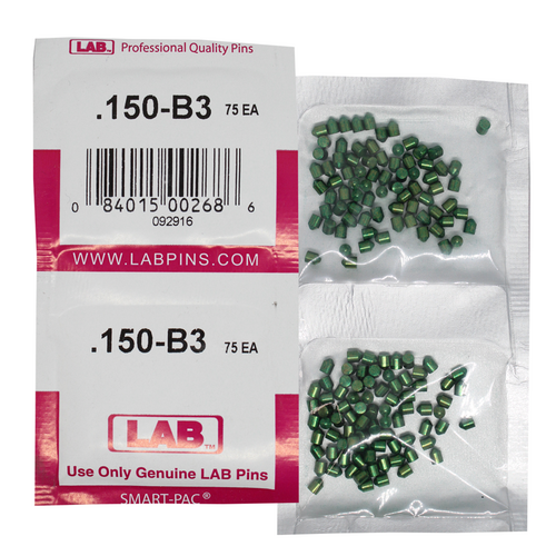 LAB 150B .150 Brass Alloy Bottom Pin, Color-Coded, Universal, Smart Pack 150 Pins