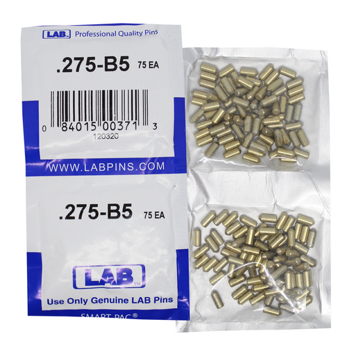 LAB 5275B-SP .275 Brass Bottom Pin, Color-Coded, .115 Dia, Crown .005, Smart Pack 150 Pins