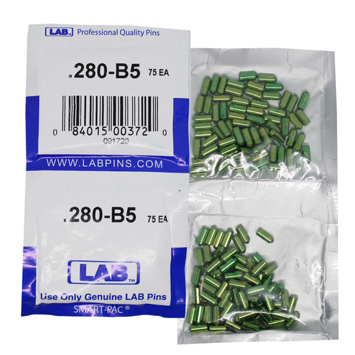 LAB 5280B-SP .280 Color-Coded Brass Bottom Pin, .115 Dia, Crown .005, Smart Pack 150 Pins