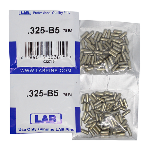 LAB 5325B-SP .325 Color-Coded Brass Bottom Pin, .115 Dia, Crown .005, Smart Pack 150 Pins