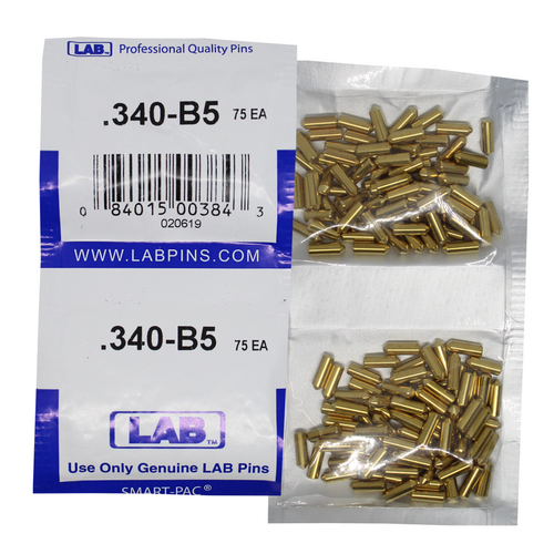 LAB 5340B-SP .340 Brass Bottom Pin, Color-Coded, .115 Dia, Crown .005, Smart Pack 150 Pins