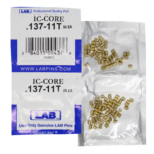 LAB BEST T11 11T Universal SFIC Top Pins, .137 Size, Color-Coded Brass, Smart Pac 100 Pins