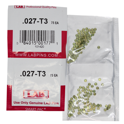 LAB 027T .027 Top Pin, Color-Coded Brass Alloy, .115