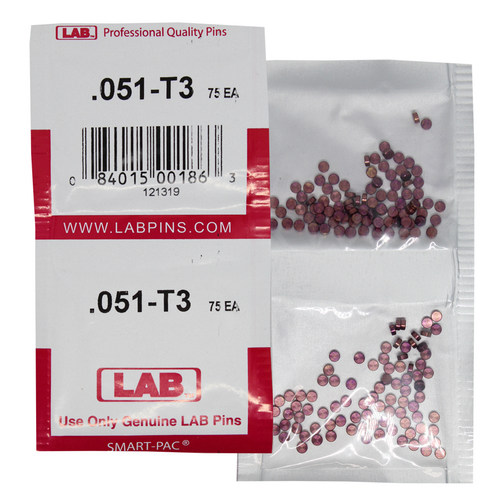 LAB 051T .051 Top Pin, Color-Coded Brass Alloy, .115