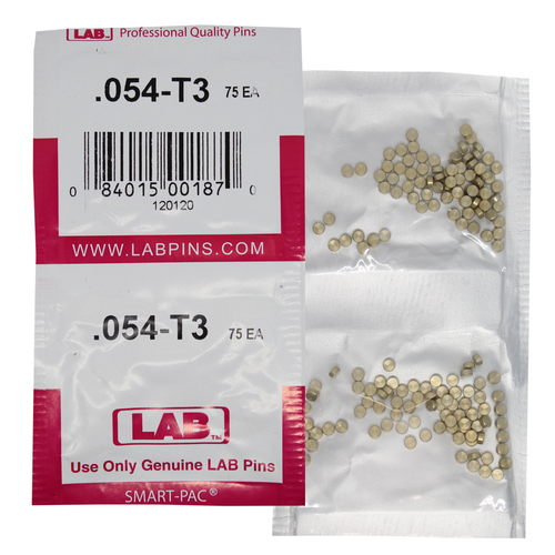 LAB 054T .054 Top Pin, Color-Coded Brass Alloy, .115