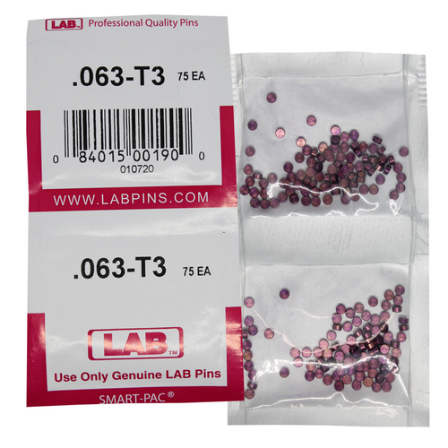 LAB 063T .063 Color-Coded Brass Alloy Top Pin, .115 Diameter, Smart Pack 150 Pins