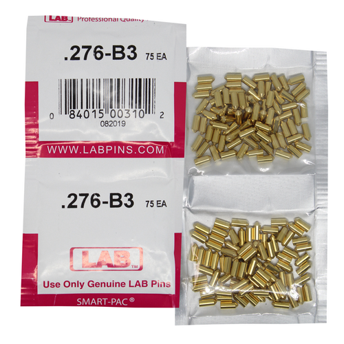 LAB 276B .276 Color-Coded Brass Bottom Pin, .115 Dia, Crown .003, Smart Pack 150 Pins