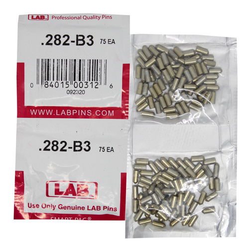 LAB 282B .282 Brass Bottom Pin, Color-Coded, .115 Diameter, Smart Pack 150 Pins
