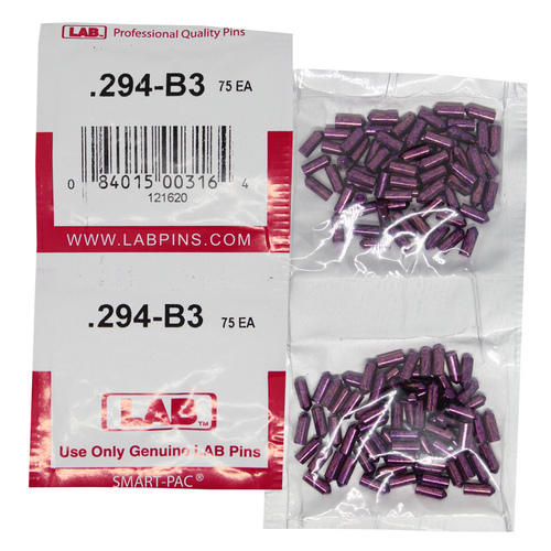 LAB 294B .294 Color-Coded Brass Bottom Pin, .115 Dia, Crown .003, Smart Pack 150 Pins