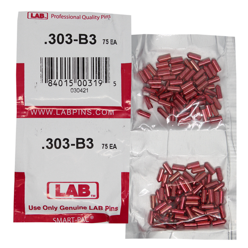 LAB 303B .303 Color-Coded Brass Bottom Pin, .115 Dia, Crown .003, Smart Pack 150 Pins