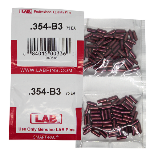 LAB 354B .354 Brass Bottom Pin, Color-Coded, .115 Dia, Crown .003, Smart Pack 150 Pins