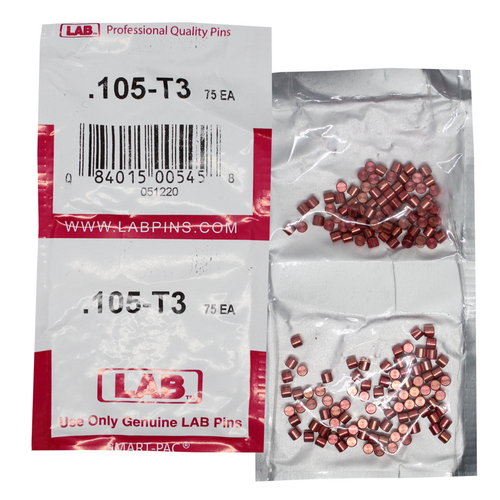 LAB 105T .105 Brass Alloy Top Pin, Color-Coded, Universal, Smart Pack 150 Pins
