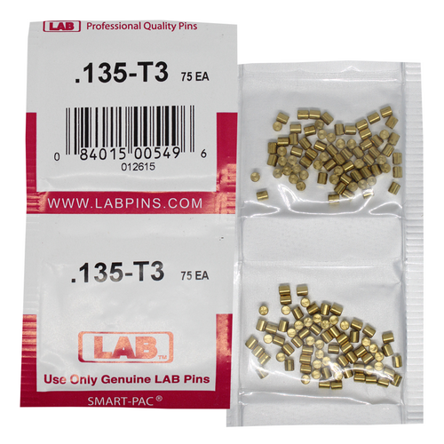 LAB 135T .135 Color-Coded Brass Top Pin, .115 Diameter, Smart Pack of 150 Pins