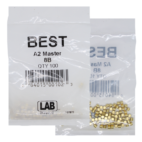 LAB BEST-8B-P1 Best A2 SFIC 8B Top Pin, Size .100, Diameter .108, Brass, Polybag of 100