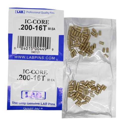 LAB BEST T16 16T Universal SFIC Top Pins, .200 Size, Color-Coded Brass, Smart Pac 100 Pins