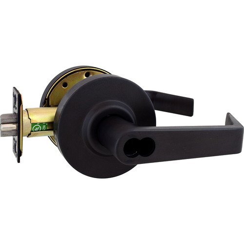 Arrow Lock RLX11SR-BSP-IC-2 3/4 BS Sierra Lever Entry Lock, SFIC Less Core, 2-3/4in Backset, Grade 2, Black Suede