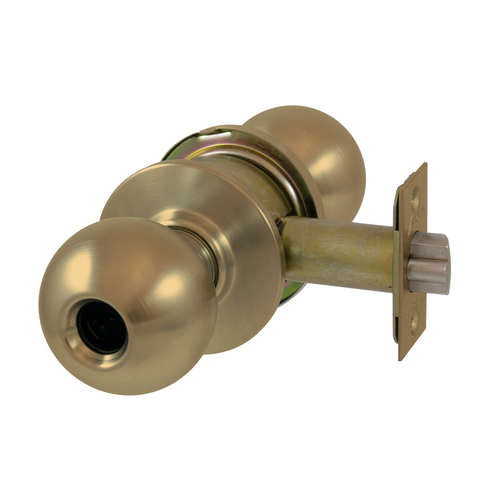 Arrow Lock MK33BD3-CS-2 3/4 BS Asylum Ball Knob, Schlage C Keyway, 2-3/4in Backset, Grade 2, Bright Brass