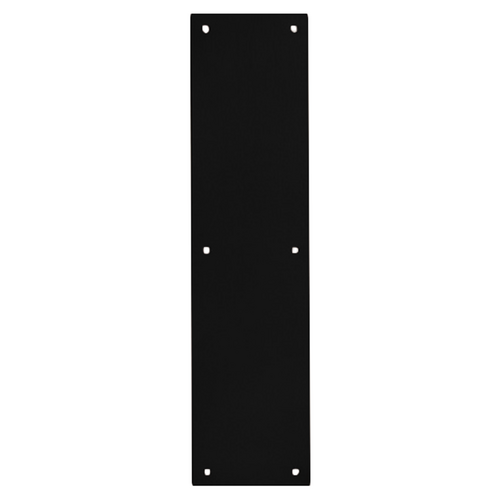 Rockwood 70B BSP 3.5in x 15in Beveled Push Plate, .050in Thick, Black Suede, Screws Included
