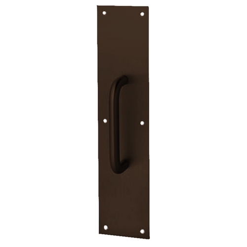 Rockwood 105X70B US10BE 3.5in x 15in Pull Plate, 3/4in Diameter, 5-1/2in CTC, Dark Oxidized Bronze