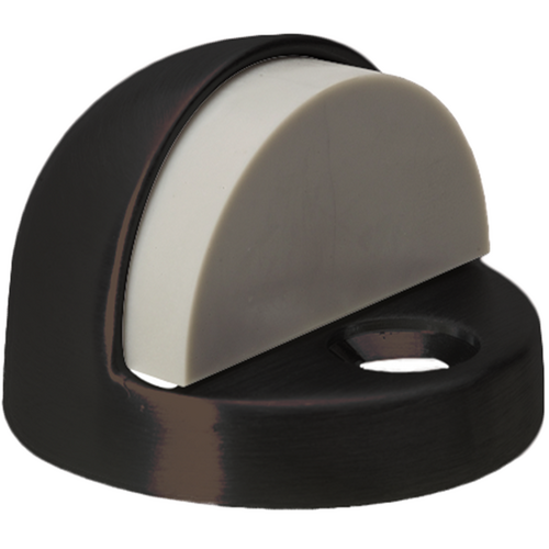 Rockwood 443 US10B Dome Floor Stop, 1/2in x 1-7/8in Base, Solid Brass with Rubber Bumper, Oil Rubbed Bronze