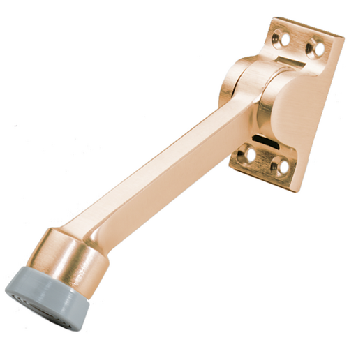 Rockwood 461L US10 5in Kickdown Holder, Solid Cast Brass with Rubber Bumper, 612/US10 Satin Bronze