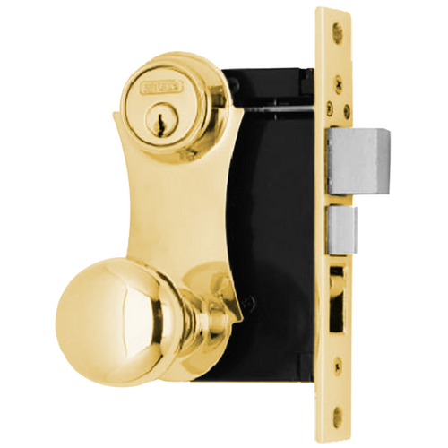 Marks Hardware 21AC/3RHR-W Double Cylinder Mortise Lock, 2-1/2in Backset, Bright Brass, Marks A Keyway