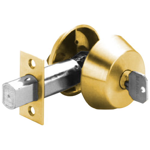 Marks Hardware 130X/3-234 Deadbolt Turnpiece Only x Blank Plate, 2-3/4in Backset, Bright Brass 605/US3