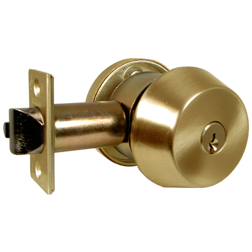 Marks Hardware 145M/3-E11 Marks C Keyway Double Cylinder Gate Lock, 6 Pin, 2-3/8in Backset, Bright Brass