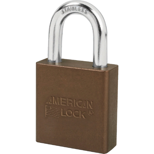 American Lock A1205KD BRN Padlock 1-1/8in Shackle Aluminum Brown Keyed Different