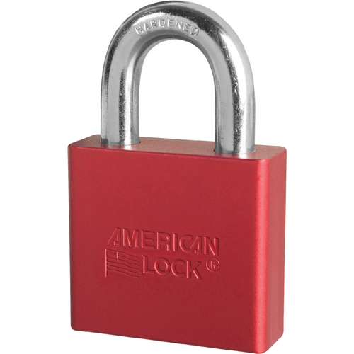 American Lock A1305KZ RED Padlock 1-1/8in Shackle Red Zero-Bitted