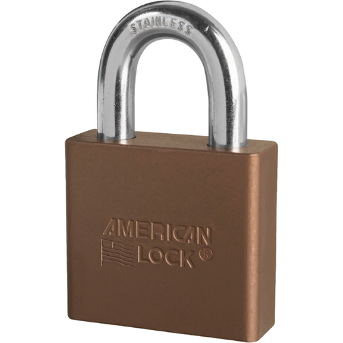 American Lock A1305KD BRN Padlock 1-1/8in Shackle Brown Aluminum Body