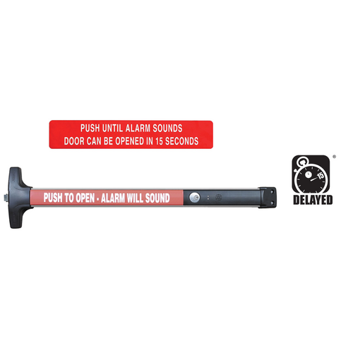 Detex V40EE62848 4' Rim Exit Device with Delayed Egress Aluminum Finish