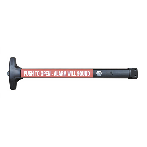 Detex V40EBW62836 3' Weatherized Rim Exit Device with Electric Alarm Aluminum Finish