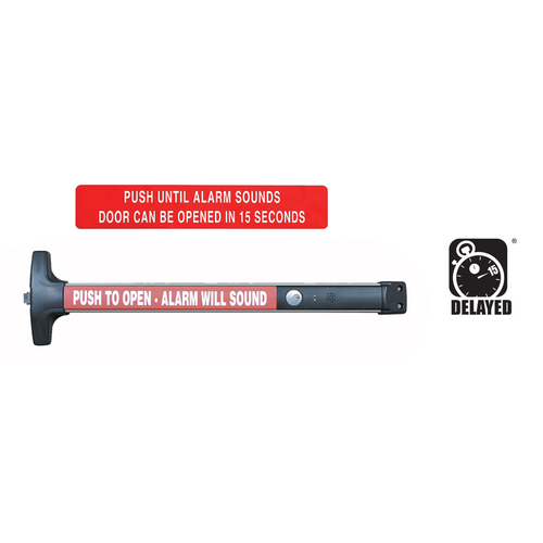 Detex V40EE-PSO-628-36 Delayed Egress Exit, 36in, 15 Sec Delay, 100DB Alarm, Satin Aluminum