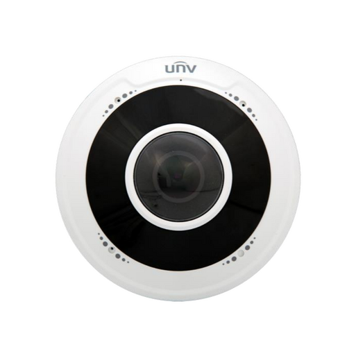 UniView IPC815SB-ADF14K-I0 5MP Fisheye Dome Camera, 1.4mm Lens, Smart IR, Built-in Mic, PoE, 33ft Range