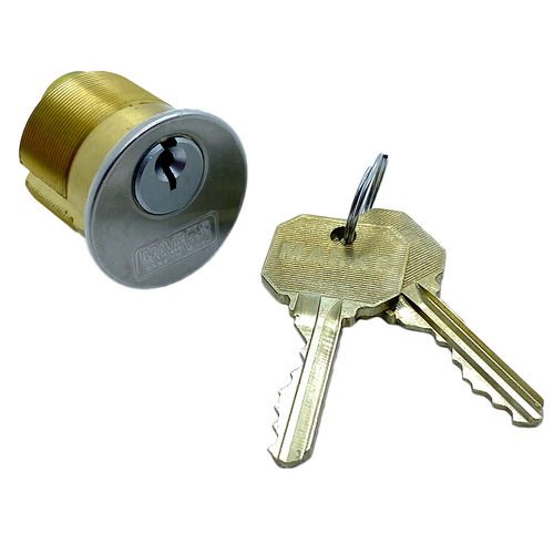 Marks Hardware 2182/32D-5C Mortise Cylinder LA318GJ, Marks C Keyway, 6 Pin, 2105 Tall Narrow Cam, Stainless Steel