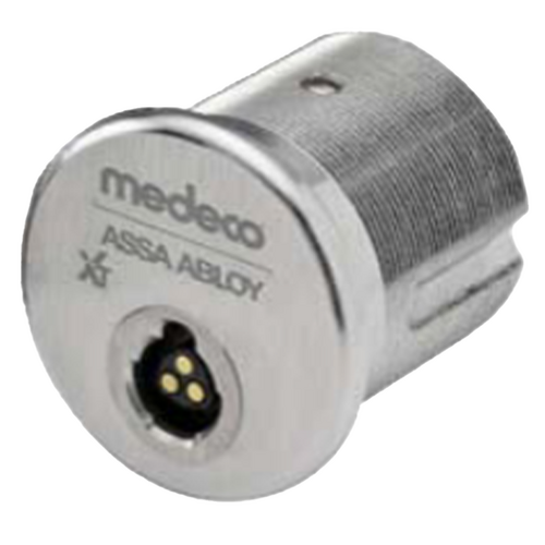 Medeco 105100-G-26-NGXT-S Nexgen XT Mortise Cylinder 1-3/8in, 6-Pin, Yale Cam, Satin Chrome 26