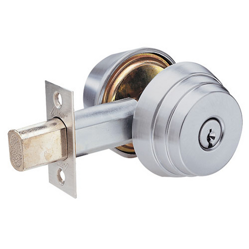 Arrow Lock E61-26D-CS-2 3/4 BS Schlage Deadbolt Single Cylinder, C Keyway, 2-3/4in Backset, Grade 2, Satin Chrome