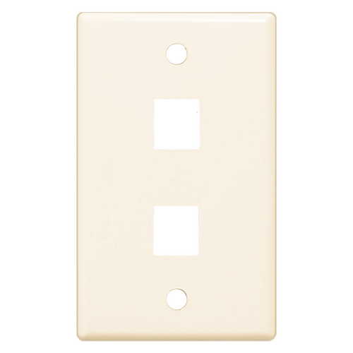 Wavenet FP02PIV-25PK Faceplate 2 Keystone (25 Pack) - Ivory