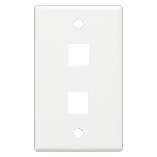 Wavenet FP02PWH-25PK Faceplate 2 Keystone (25 Pack) - White