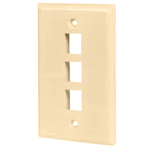 Wavenet FP03PIV-25PK Faceplate 3 Keystone (25 Pack) - Ivory