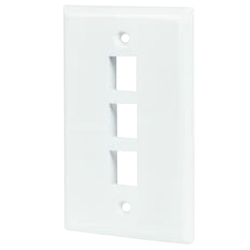 Wavenet FP03PWH-25PK Faceplate 3 Keystone (25 Pack) - White