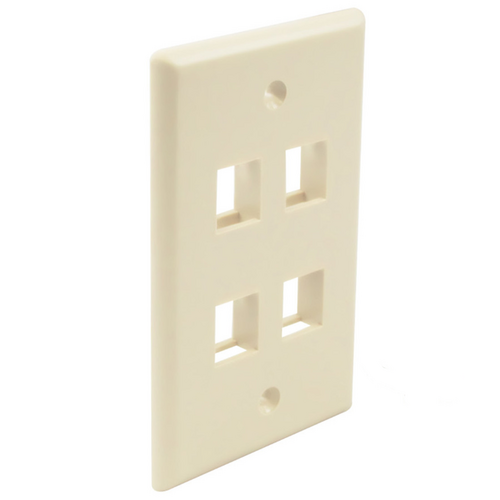 Wavenet FP04PIV-25PK Faceplate 4 Keystone (25 Pack) - Ivory