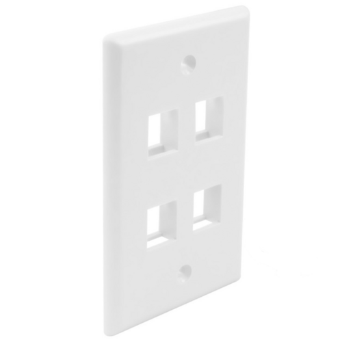 Wavenet FP04PWH-25PK Faceplate 4 Keystone (25 Pack) - White
