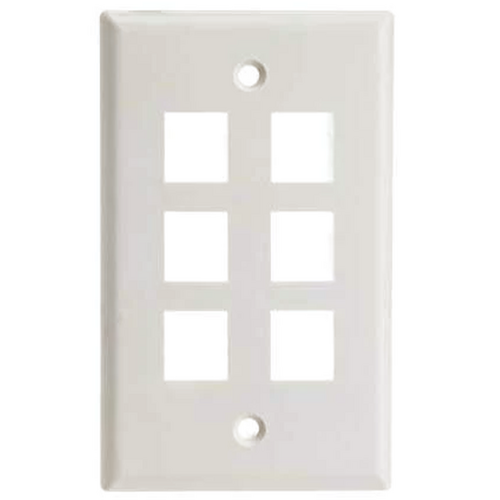 Wavenet FP06PLA-25PK Faceplate 6 Keystone (25 Pack) - L. Almond