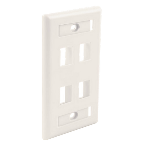 Wavenet FPW4PLA-S Faceplate 4 Keystone (EA) - Light Almond